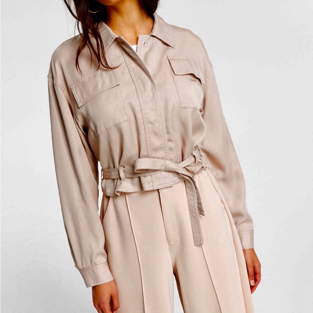 Petite crop utility jacket